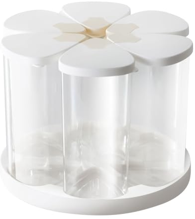 Mppchhn Rotating Grain Dispenser,Rotating Cereal Dispenser Rice Container | 6-Grid Canister Holder for Kitchen Flour Sugar Bean Candy Snack Cereal Storage Pantry Counter Cabinet
