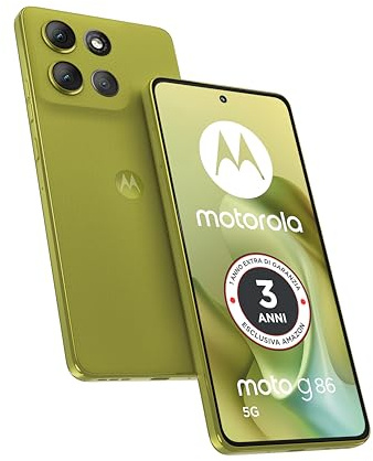 Motorola moto g86 con 3 anni di garanzia (8/256GB, Fotocamera 50MP + flicker cam, Display 6.67 pOLED 120Hz, batteria 5100mAh, MediaTek Dimensity 7300, Android 15), Golden Cypress