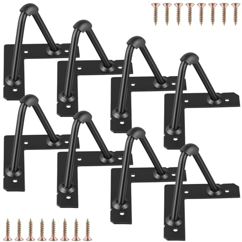 SINJEUN 8 Stück 10cm Schwarz Schrankfüsse, Möbelfuß Tischbeine mit Schrauben, Metall Tischbeine Haarnadel Hairpin Legs für DIY Möbel, TV Schränke, Kabinett
