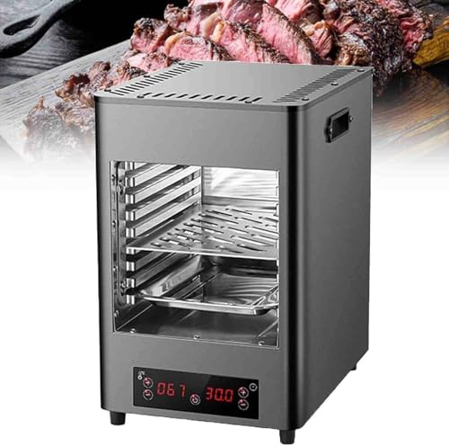 Elektrisk infraröd stekgrill 1700 W Rökfri inomhus stekugn Steakgrill, Bänkstekkokare för grillning, rostat bröd, pizza, Tid och temperatur justerbar B