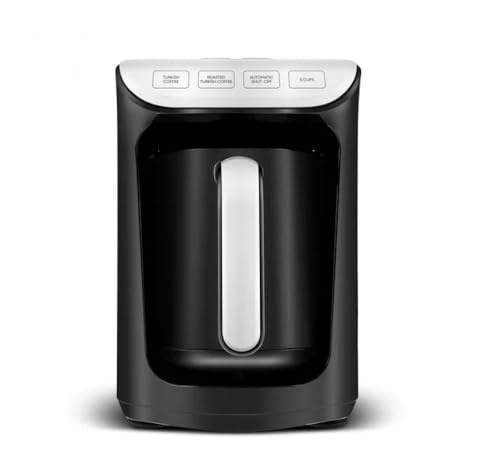 KARACA Hatır Köz Milky Turkish Coffee Maker, 535W, Automatic Shut-Off, Milk-Based Beverage Preparation, Anti-Overflow System, White