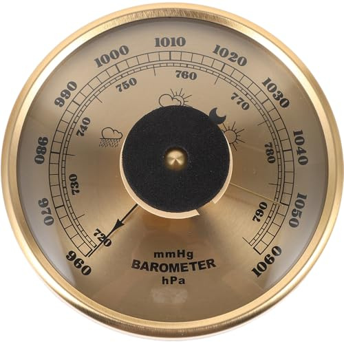 NIYANGLE Metal Barometer 3-in-1 Insert Hygrometer Thermometer Wall-mounted Home Use Barometer Indoor Weather Gauge 108mm