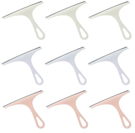 SWETRACE 9pcs Car Window Cleaner Squeegee Set with Glass Cleaning Tool and Windscreen Wiper for Household Windows and Auto Glass in Nordic Blue, Green, and Pink