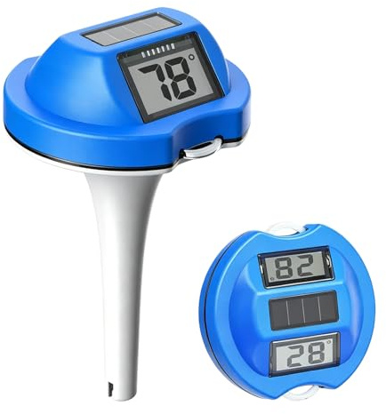 Behogan Poolthermometer Schwimmend: -9,9-50℃ Temperaturbereich Digitalanzeige wasserdicht, Hohe Präzision Pool Thermometer, Wassertemperatur Messung, für Schwimmbäder und Spas