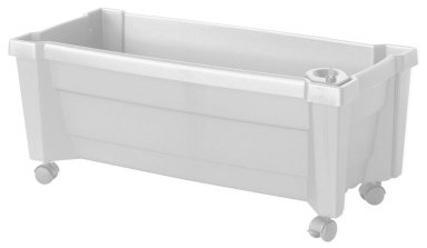 KHW 11247 Pflanzkasten Calypso mit Bewässerungssystem und Rollen 79 cm lang, 34 cm breit, 33 cm hoch, weiß, 1Stck
