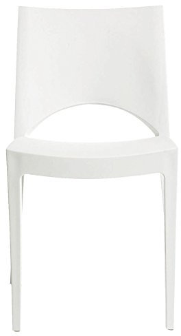 GRAND SOLEIL Sedia Impilabile, Plastica, Bianco, 51 x 49 x 80 cm