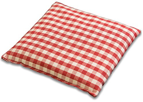 Kirschkernkissen 12x12cm - Bio Stoff rot-weiß - Wärmekissen & Kältekissen - Körnerkissen