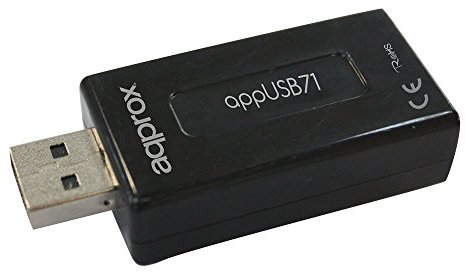 APPROX USB2.0 7.1 External Sound Card with 3D Sound and Microphone/Audio Connectors - Black