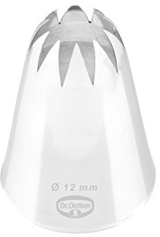 Dr. Oetker Sterntülle, geschlossen 12 mm, geschlossene Sterntülle aus der Tüllen-Manufaktur, Backzubehör zum Dekorieren (Farbe: Silber), Menge: 1 Stück