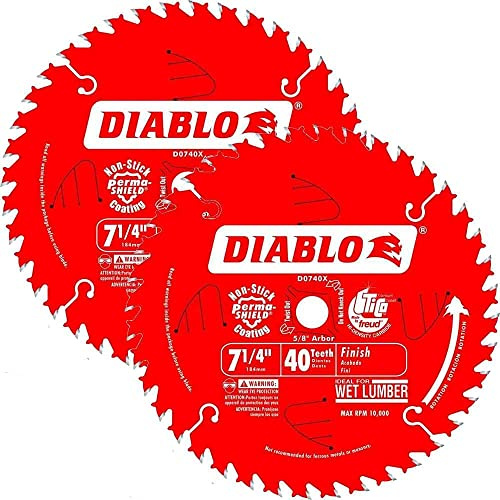 Diablo D0740A 7-1/4 x 40 Tooth Carbide Circular Saw Blade 2-Pack