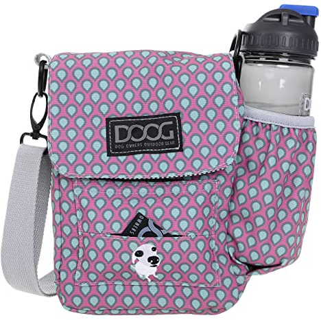 DOOG Schultertasche 18-24 x 25 x10 div. Farben, Motiv:rosa mit Wassertropfen