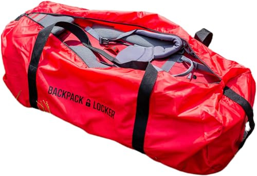 Backpack Locker Rucksackhülle mit Vorhängeschloss - Anti-Diebstahl Reisetasche für Flugreisen, Wasserabweisender Rucksack Schutz, Vielseitige Transporttasche, Rot, 55-75 Liter