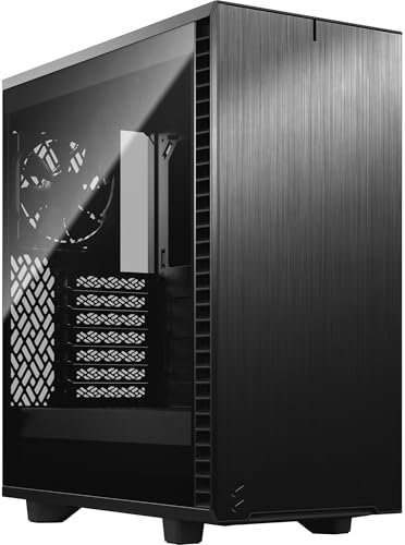 Fractal Design Define 7 Compact Black Brushed Aluminum/Steel ATX Compact Silent Dark Tinted Tempered Glass Window Mid Tower Computer Case
