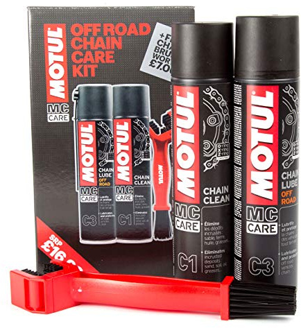 Motul kedja vård rengöring/renare glidmedel + borstsats för off-road-motorcyklar