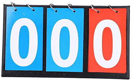 Keen so 2/3/4 Digit Portable Flip Number Scoreboard Sports Scoreboard Score Counter For Table Tennis Basketball(3 Digit-Red+Blue)
