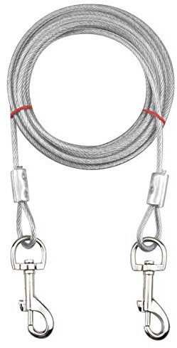 Jinlaili Cable para Atar Perros, 16.4 pies / 5M de Cadena para Perros de hasta 176 Libras, Adecuado para Todas Las Razas (Blanco)