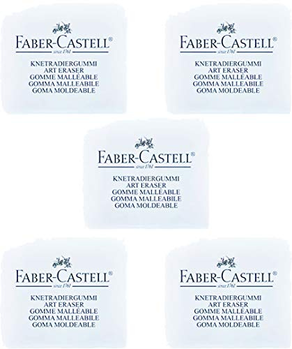 Faber-Castell - Knetradiergummi Art Eraser, (Weiß | 5er Pack)