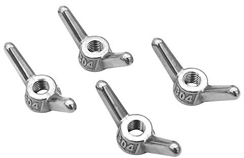 POFET Lot de 4 écrous d’angle en acier inoxydable M12 304, vis à main, écrou papillon