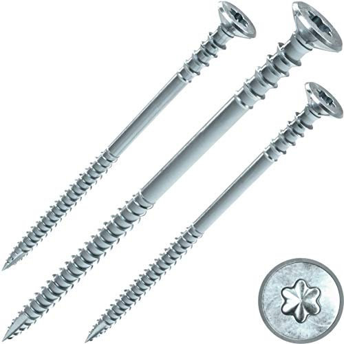 INNONEXXT prima Tornillos Para Madera | 6,0x120mm 100 Pcs. T30 | tornillos madera, Tornillos multiuso, Tornillo universal, cabeza Torx, galvanizado azul, acero, costillas de fresado