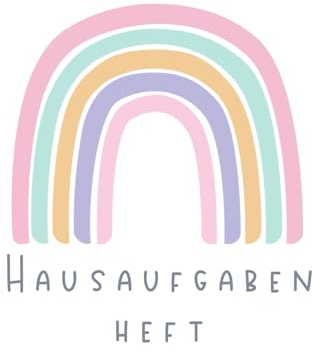 Hausaufgabenheft Grundschule Mädchen Regenbogen Hausaufgabenplaner mit Datum für Grundschüler: A5 Format | 106 Seiten mit Wochentagen zum eintragen