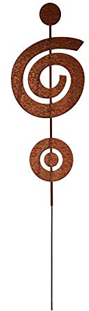 UNUS Garden Gartenstecker Rost Design Stab mit Kringel, Gartendeko Roststecker für Garten, Terrasse oder Balkon