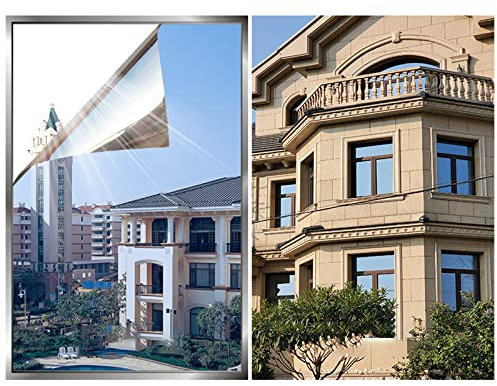 HARICSET Spiegelfolie Selbstklebend Spiegelfolie Fenster Sichtschutz Spiegelfolie Fenster Sichtschutz 99%-UV-Schutz Infrarot Wärmeschutzfolie Dachfenster(Size:0.8 * 1m)