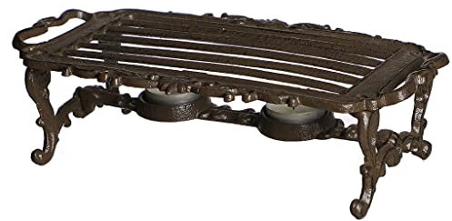 Cast Iron Hot Plate Chafing Dish Trivet Dining Table Tea Light Candle Holder (Large)