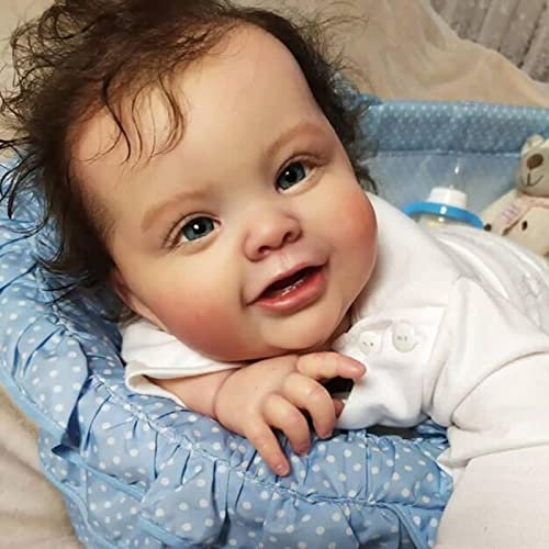 YIHANGG Reborn Babypuppe Kleinkind Junge Realistisch Neugeborene Puppe Lebensecht 3D-Malerei Mit Sichtbaren Venen Verwurzeltes Haar Puppe Sammlerstück Geburtstag Weihnachten Geschenk,60cm