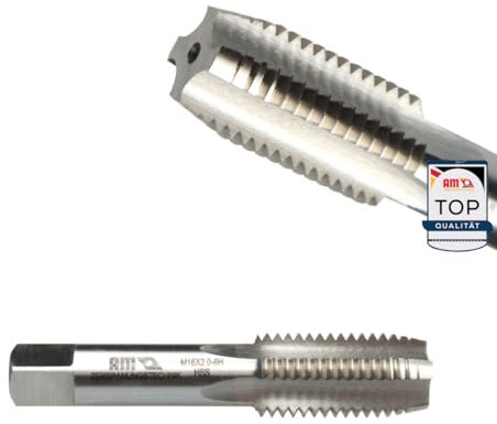 AM-Zerspanungstechnik Gewindeschneider M2-M36 | Universeller Gewindebohrer kurz Handgewindebohrer & Maschinengewindebohrer in Einem | Feingewinde - M16 x 1,25