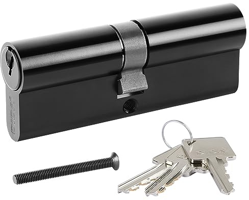 DIDA® 85mm(40/45) Euro Cylinder Lock,UPVC Door Lock Barrel with 3 Keys,High Security,Anti-Pick Anti-Bump Anti-Drill,Matte Black Finish,Suitable for All Door Types,BS EN 1303:2010