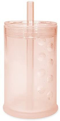 olababy Clear View Silikon-Trainingsbecher mit Strohhalm-Deckel | Schnabeltrainer für Kleinkinder ab 12 Monaten | unzerbrechliche Wasser-Trinkbecher für Kinder ab 2 Jahren (Coral, 9 oz)