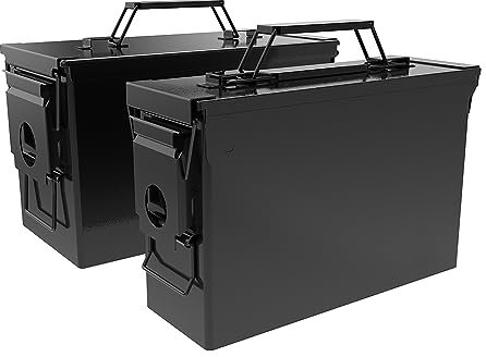 HARDROCK Metal Ammo Can,Ammo Box Black (30cal+ 50cal)