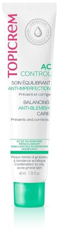 Topicrem - Cura equilibrante AC Control - Cura anti imperfezioni e regolatore di sebo - Pelle sensibile mista a grassa, tendenza acneica - adolescenti e adulti - 40 ml