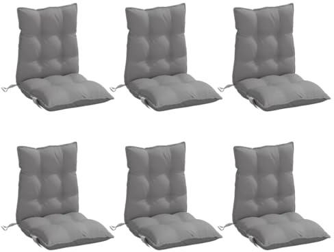 vidaXL Cojines para Silla con Respaldo bajo 6 uds Tela Oxford Gris