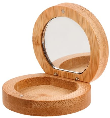 Baluue Miroir Compact en Bois Petit Miroir Compact De Maquillage De Poche Cosmétique De Voyage pour Femmes Filles Sacs À Main De Maquillage en Plein Air Fournitures De