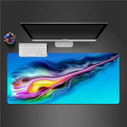 QiHon Mauspad Groß Gaming Grün Gelb Mousepad XXL 700x300x3mm rutschfeste Schreibtischunterlage Gaming Tastatur Matte Abwaschbar für PC Zuhause Büro