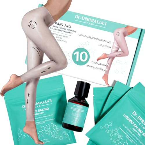 Anti-Cellulite-Entwässerungsstrumpfhose Set |10 Anwendungen: 5 Entwässerungsbehandlungen + 5 Körperöl | Totes Meersalz/Brennnessel/Efeu/Koffein |Natürliche Inhaltsstoffe |5 Einweg-Tanga+5 Cartene