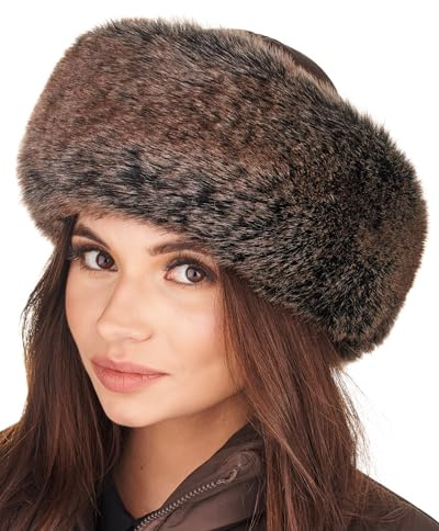 Futrzane Siberian Mütze mit Fellrand - Fellmütze Damen - Pelz und Leder Hut