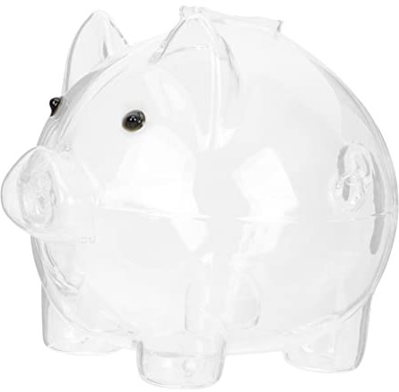 MOLUCKFU Glass Piggy Bank Novelty Coin Bank for Adults Boys and Girls Desktop Household Decorative Money Box