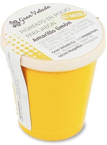 Pigmento en Polvo Amarillo Limón para Jabón de Alto Rendiento | Estable e Inalterable | Ideal para Jabones de Varias Capas y Técnicas Especiales | | 500 cc