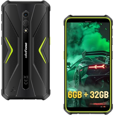 Ulefone Armor X12 Outdoor Smartphone, 6GB RAM + 32GB ROM Outdoor Handy, 13MP + 8MP Kamera mit 5.45 HD+ Smartphone IP68, 4860mAh Akku, Android 13 Smartphone, 4G Dual SIM/NFC/OTG/GPS-Grün