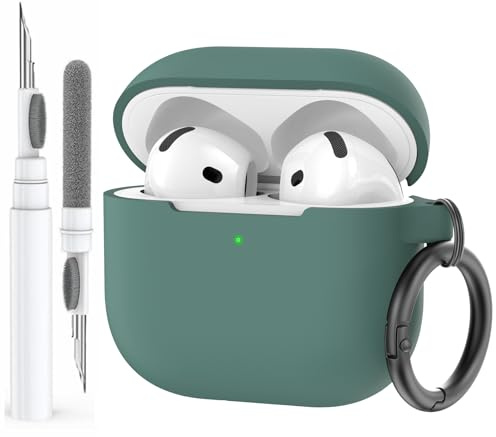AhaStyle AirPods 4 Custodia Cover (2024) con Kit di Pulizia Morbido Silicone AirPods 4a Generazione Custodia Cover Skin per Apple AirPods 4 Supporto Custodia di ricarica USB-C e ricarica Wireless