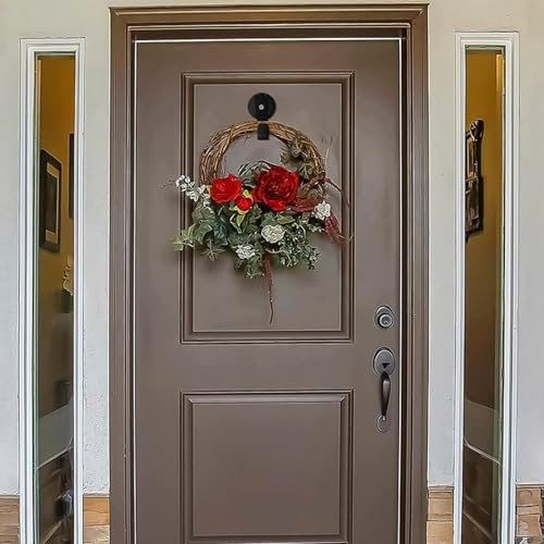 Dreuhuing 2Stück magnetische Kranzaufhänger, Türhaken für, Saugnapfhaken, Magnethaken Extra Stark, Haken für Türkranz Weihnachtskränze, Stanzfreie Fenstersauger mit Haken, Aufhänger für Küche