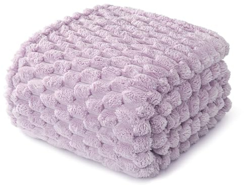 Whale Flotilla Manta suave y mullida con patrón de jacquard 3D, manta de sofá y sala exquisita y cálida para todas las estaciones, 220x240 cm, lila