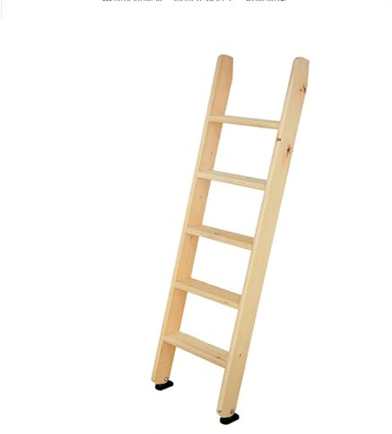 Bed Ladder,4/5/6 Step Bunk Bed Ladder, Wooden Loft Bed Ladders Library Ladder, Extra Long Climb Ladder Suitable for RV, Loft, Kids Bedroom, Dormitory (Size : 125cm/49.2in)