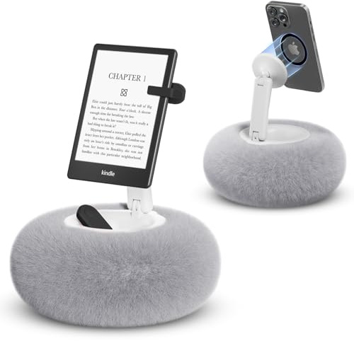 SupeDesk Handyhalterung Kissen,verstellbare Kindle Halterung magnetisch,kompatibel mit 3,5-7 Telefon/Kindle/E-Reader/iPad mini,Handy Ständer mit Abnehmbarer Saugnapfbasis,für Bett,Sofa,Videos shauen