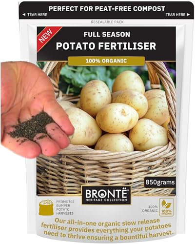 Bronte Heritage 1KG Full Season Potato Fertiliser - 100% Organic & Slow Release Formula. Promotes Healthier, Stronger Roots & Larger Tubers. Full Season Nutrient Supply. Resealable Pack with Guide