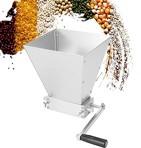 Grinding Mill，Hand Grains Mill Grinder,Stainless Steel Manual Food Processors with Adjustable Rollers,Grinder Machine for Wheat,Malt,Rice,Grape,Sesame,Easy to Use,Silver