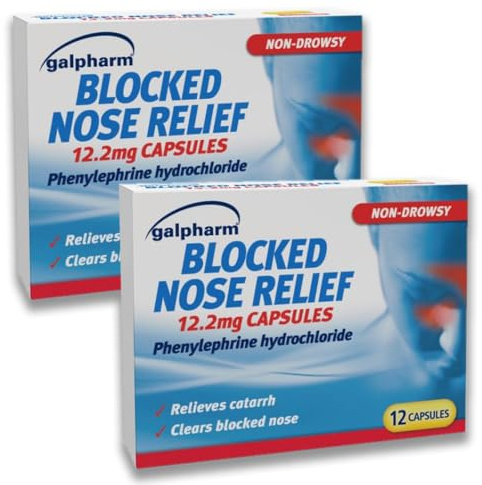 2X 12 Capsules Galpharm Blocked Nose Relief – Bundled by Smart Cutie