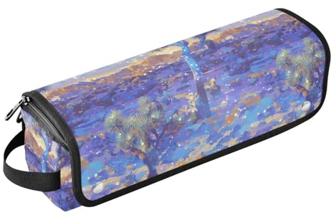 Retro Plants Purple 2-in-1 Curling Iron Travel Case with Heat Resistant Pad Waterproof Hair Tools Travel Organizer for Curling Iron Straightener Flat Hair Dryer Portable Travel Essentials
